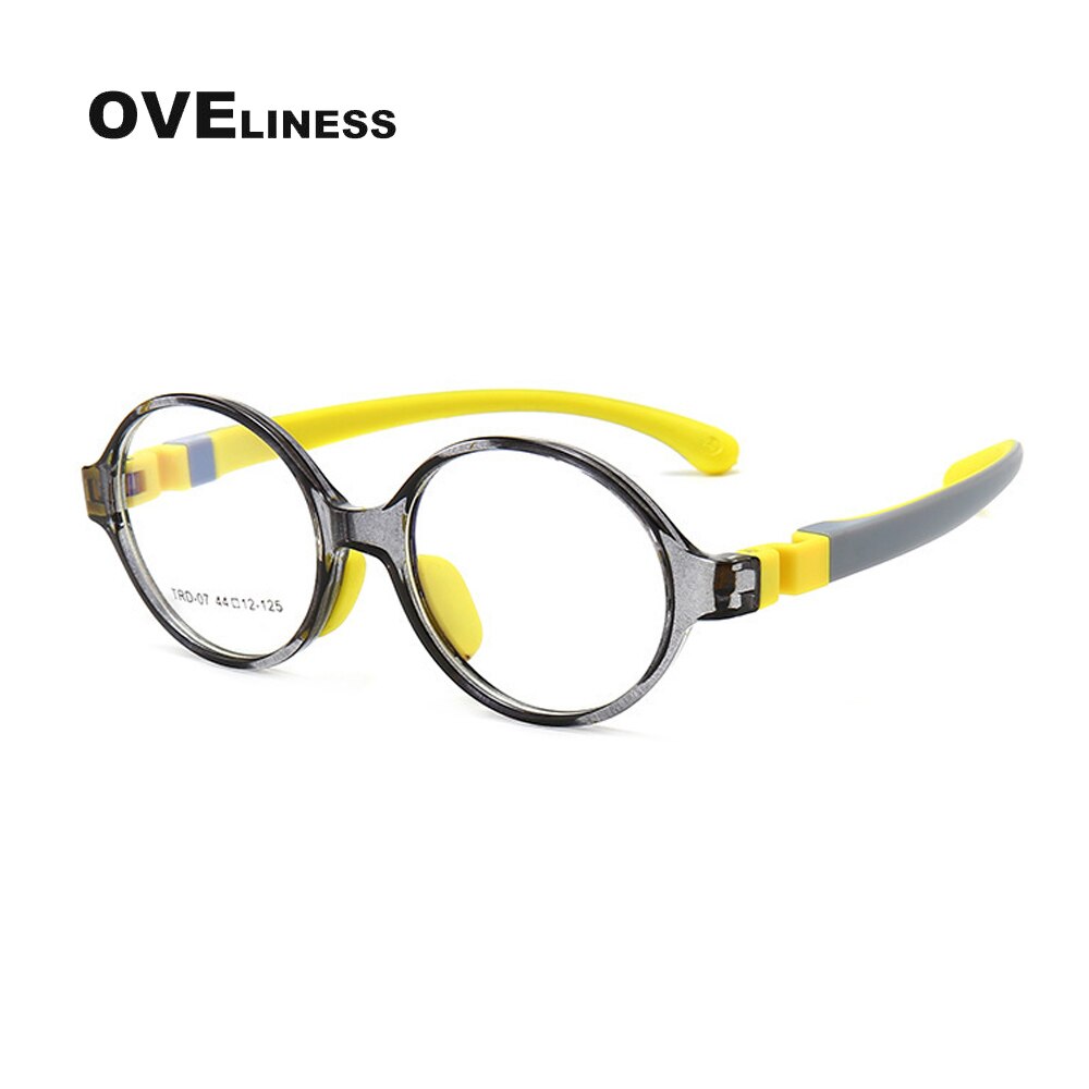 Optical Children Glasses Frame boy girl TR90 Silicone Flexible Protective Myopia Prescription Kids Glasses Eyeglasses eyewear: grey