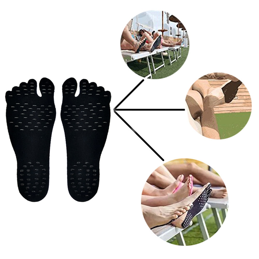 Adhesive Foot Pads Feet Sticker Stick On Soles Flexible Anti-slip Beach Feet Protection 1 Pair Foot Pads H7JP