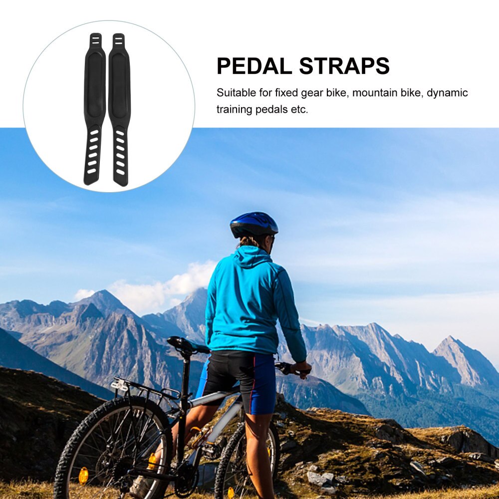 4 Pcs Foot Pedal Binding Band Foot Strap Lightweight Bike Pedal Straps for Gym Bike (Black)