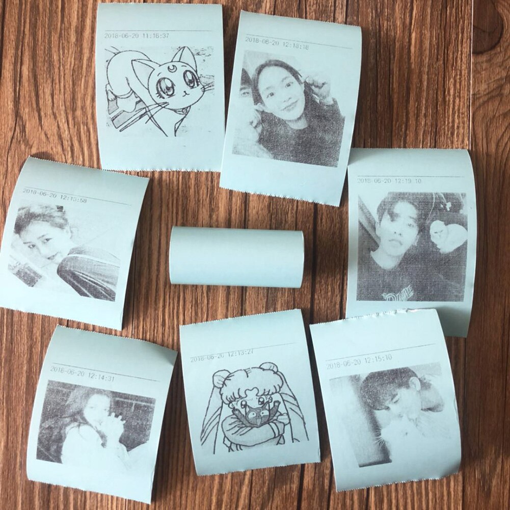 4 Pcs/set Bill Receipt Paste Photo Roll Colorful Durable Portable Thermal Sticker Printing Paper Continuous Self Adhesive