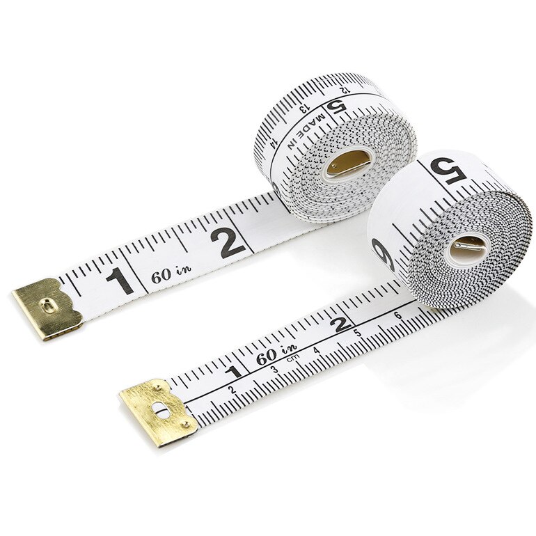 16mm Wide 1.5m/60 Inch Soft Leather Ruler PVC Plastic Soft Ruler Measuring Three Circumferences Tailoring Ruler: white