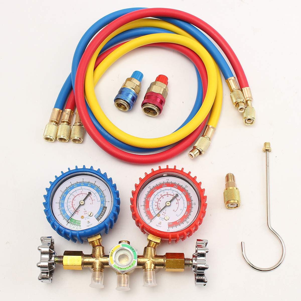 Juego de manómetros portátiles para acondicionamiento de aire, Kit de herramientas de diagnóstico de prueba ligera para refrigerante R134A R12 R22 R502