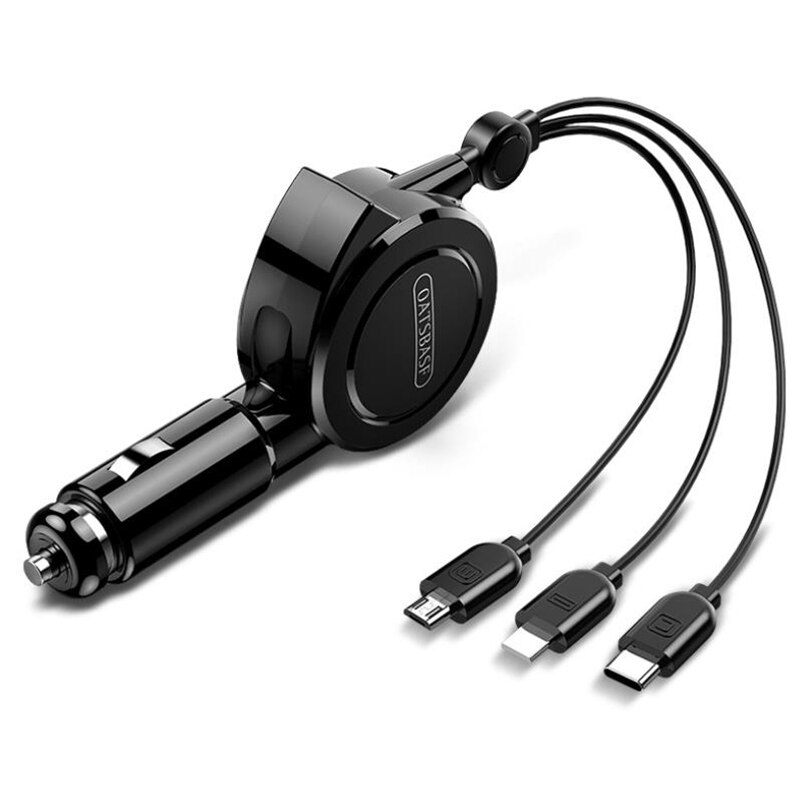 SUMI-TAP Quick Charge Usb Car Charger Auto Type C Snelle Auto Mobiele 3 In 1 Treksterkte Telefoon Oplader Voor Alle telefoons