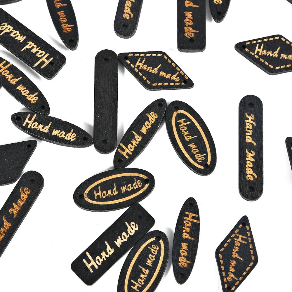 Mix-briljant-vorm 50 stuks/lot gemengde kleuren handgemaakte letters naaien natuurlijke houten knopen kleding decoratie naaien scrapbooking thuis