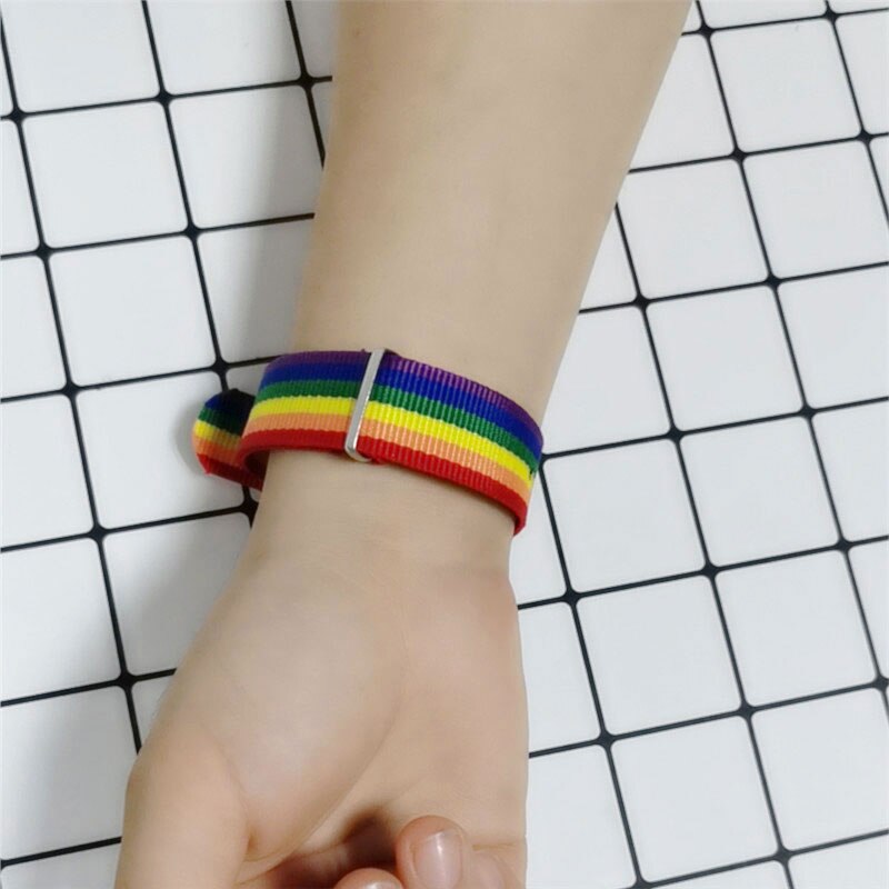 Nylon Rainbow Lesbiennes Gays Bisexuals Transgender Armbanden Voor Vrouwen Meisjes Pride Geweven Gevlochten Mannen Paar Vriendschap Sieraden