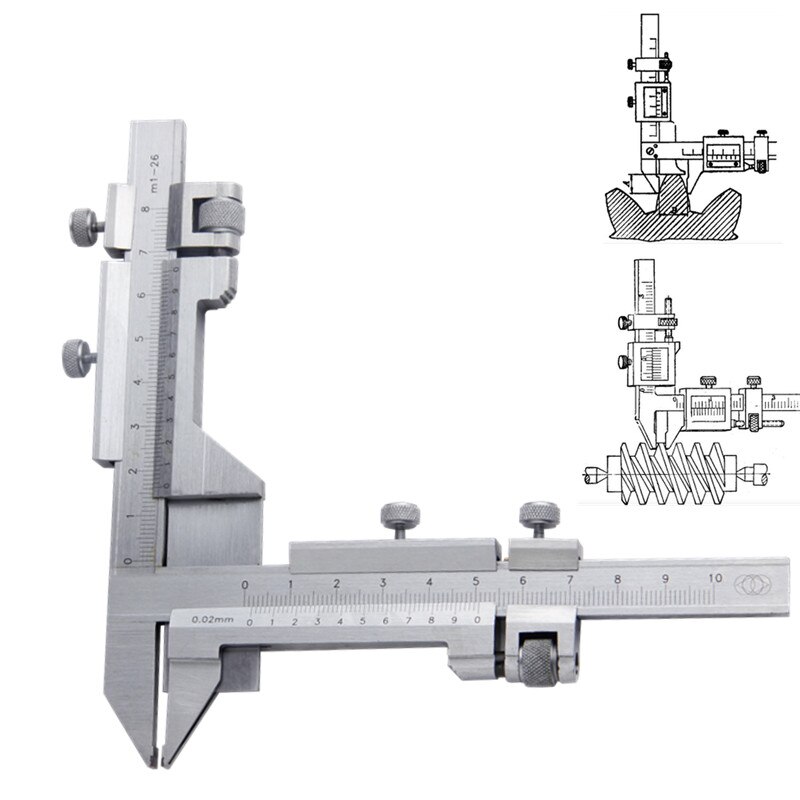 M1-26 Gear Tooth Caliper Toothed Wheel Measure Precision Vernier caliper gauge Gear tooth measurement tool