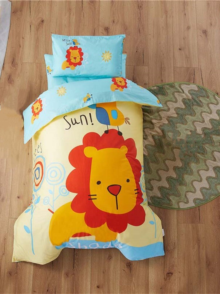 Bomuld 3 stk/sæt børnehave quilt tegneserie børneværelse sengetøj sæt baby tremmeseng quilt cover lagener uden fyld blød