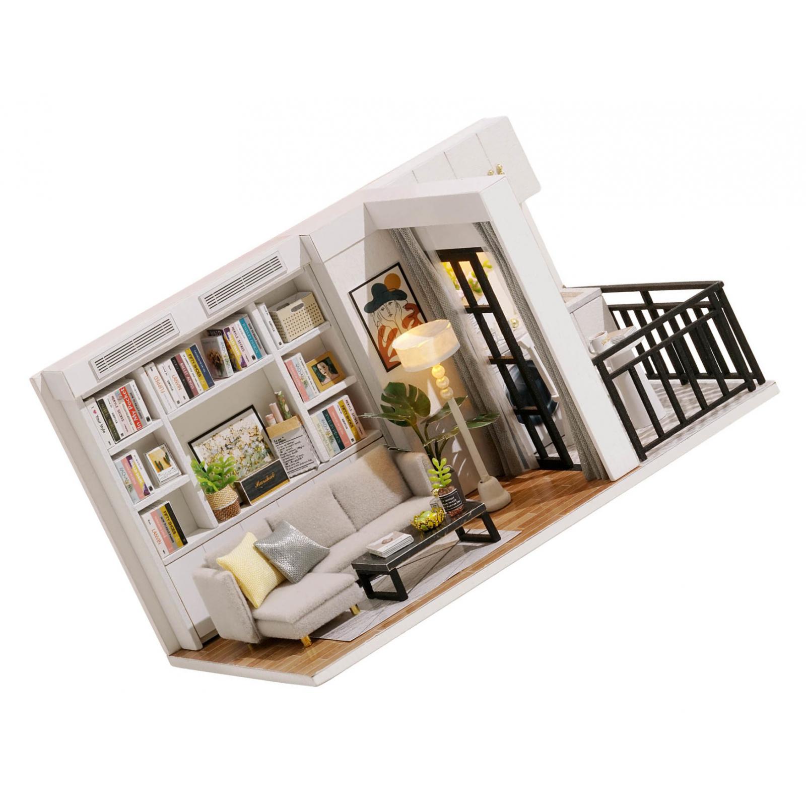 DIY Handcraft Miniature Project Dolls House LED Light Dolls House Living Room