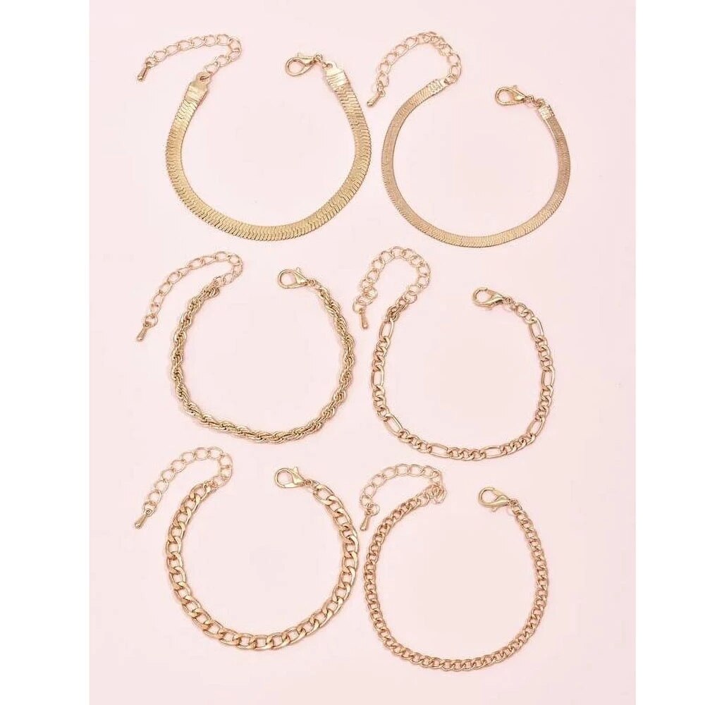 Boho-armbänder mit mehreren stufen für damen, Punk-schlangenkette, goldfarben, Strand, handgefertigt, geometrische seilkette, schmuck  b020