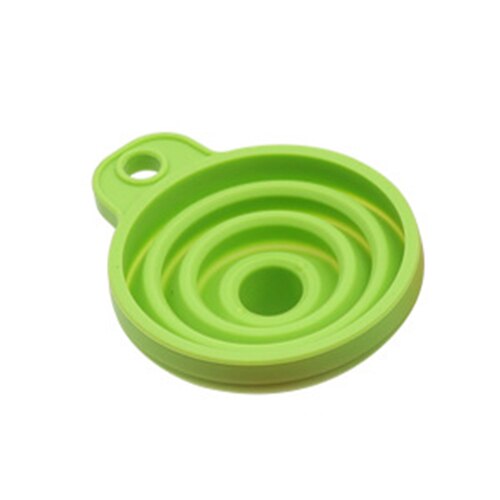 1pcs Mini Foldable Funnel Silicone Collapsible Funnel Folding Portable Funnels Be Hung Household Liquid Dispensing Kitchen Tools: green