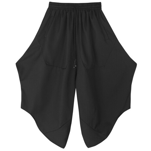 Men Dark Black Loose Harem Pant Japan Streetwear Hip Hop Punk Casual Pant Male Skirts Trousers: L