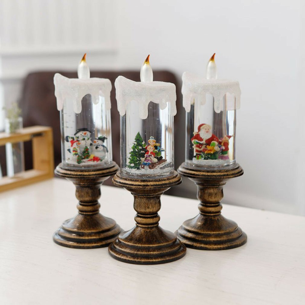 Kerst Kandelaar Lamp Led Kerst Kaars Decoratie Kerstman Kerst Tafel Ornamenten Nachtlampje