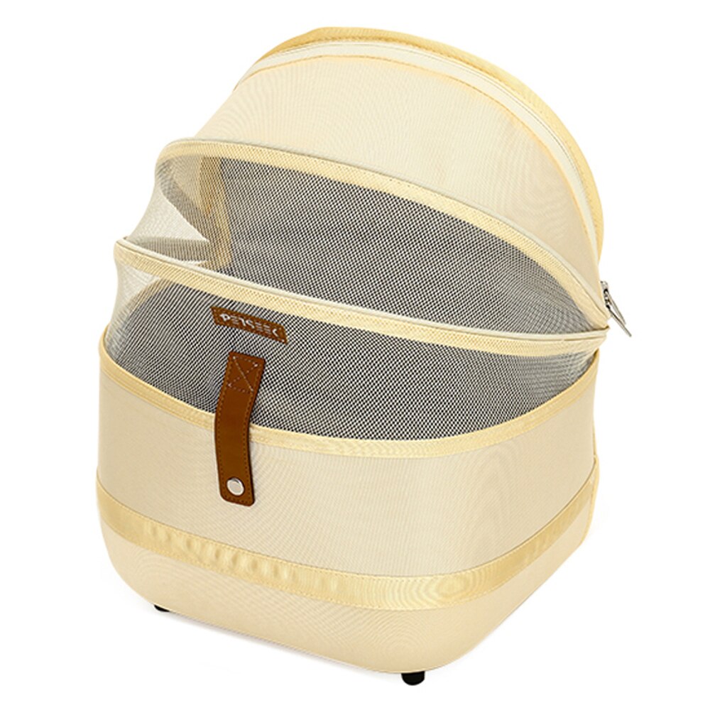 NICREW-mochila portátil transpirable para transportar mascotas, bolsa de transporte de viaje para cachorros, accesorios para gatos: Beige