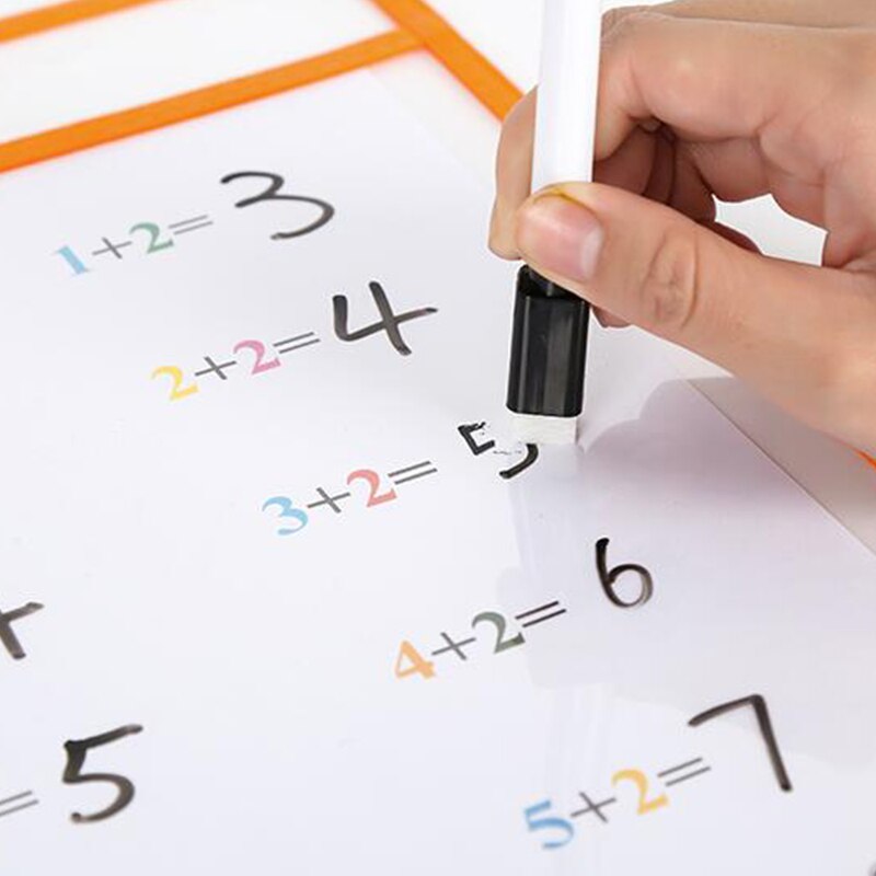 Erasable Dry Erase Board Write Delete File Dry Erase Pockets Drawing Teaching Practice Board Writing White Board markers For Kid