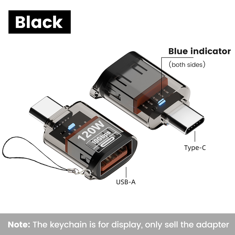 Adaptador OTG de 120W USB3.2 macho a conector hembra tipo C 3 en 1 transferencia de datos convertidor de auriculares de carga rápida para iphone 15 16: Rosa