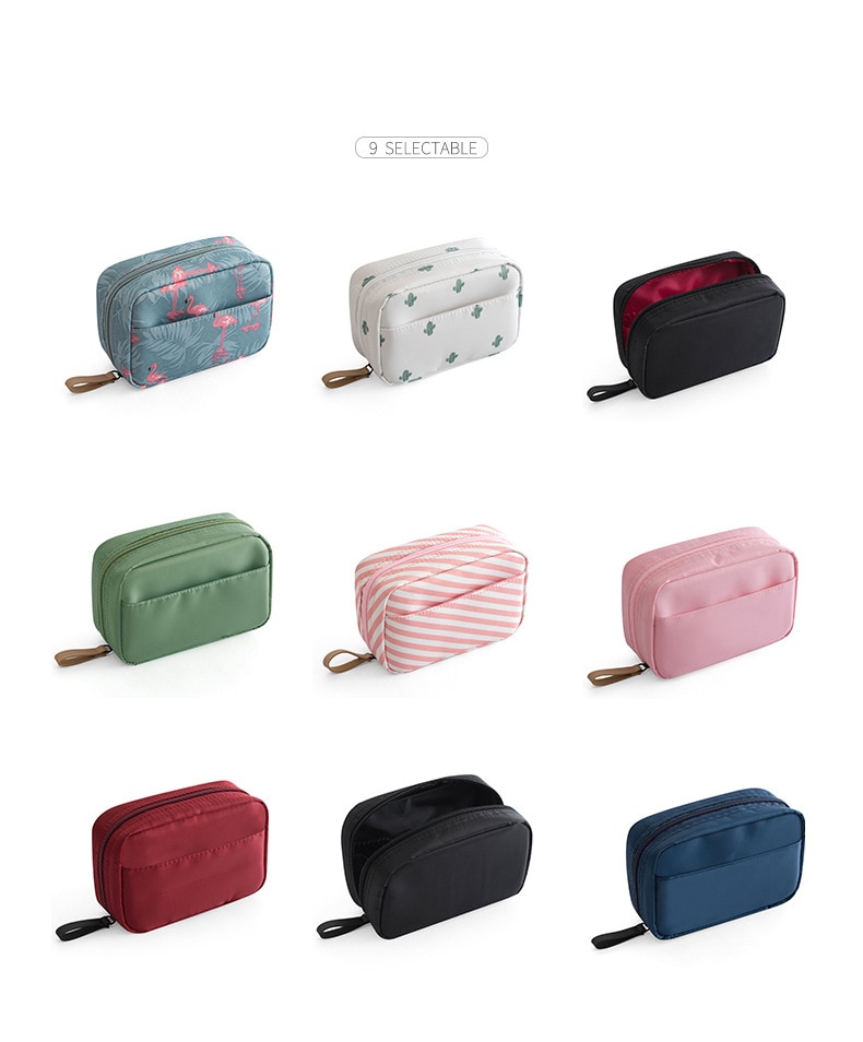 Mini Solid Color Flamingo Cosmetic Bag Cactus Travel Toiletry Storage Bag Beauty Makeup Bag Cosmetic Bag Organizer