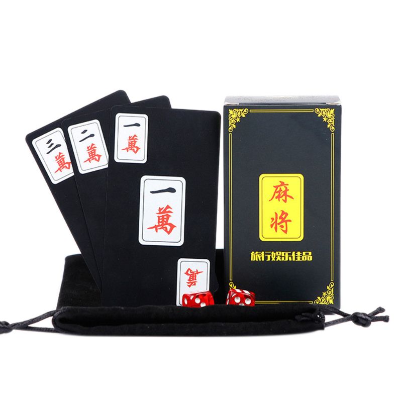 Chinese Traditionele Mahjong Speelkaarten Waterdichte Pvc Plastic Mahjong Poker