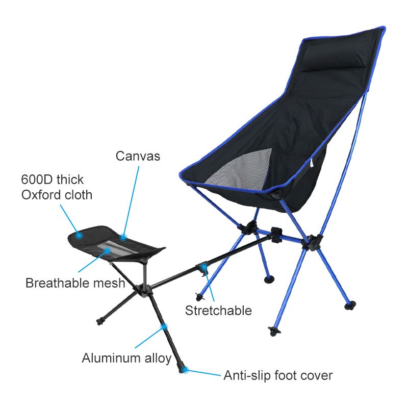 Outdoor Portable Collapsible Footstool Camping Barbecue Picnic Fishing Recliner Foot Rest BBQ Outdoor Chair Family Accessories