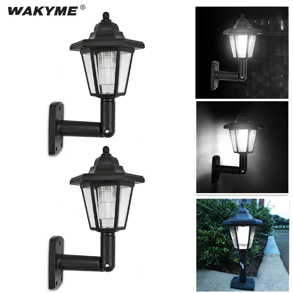 WAKYME Solar Light Outdoors Solar Power Garden Lantern Street Lights Waterproof Solar Energy Hexagonal LED Wall Lamp Sunlight