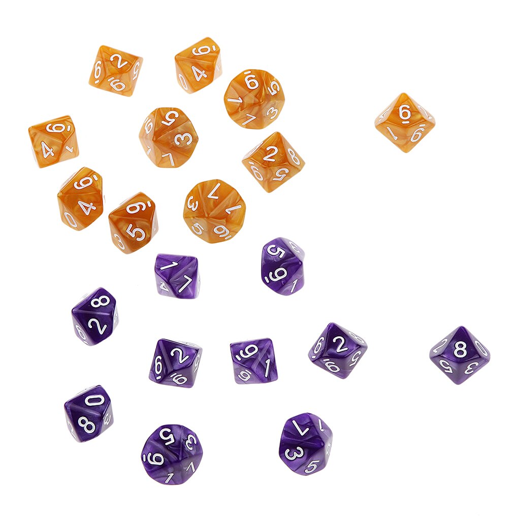 20 stücke Zehn Seitige Anzahl Drucken D10 Würfel D & D Rolle Spielen Spiele Party Spielzeug