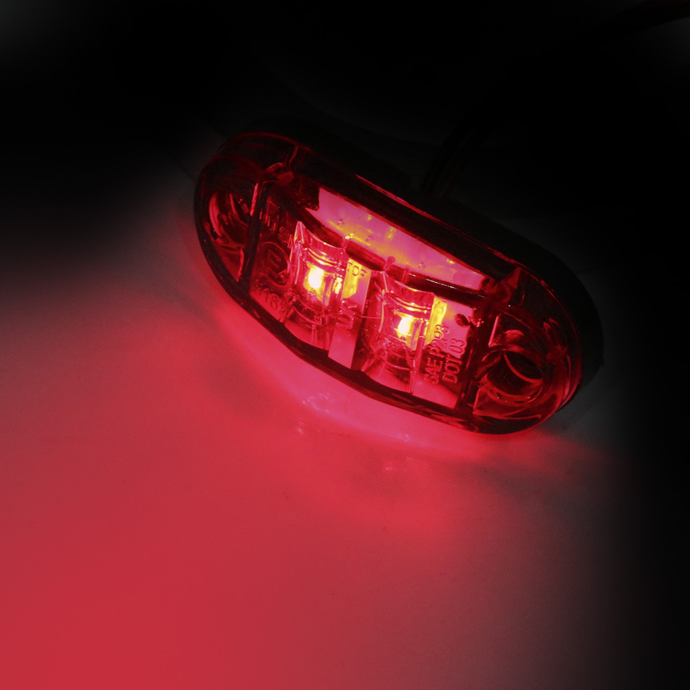 Lámpara de señalización lateral para remolque, camión, caravana, luces de advertencia LED, marcador lateral, rojo, amarillo, blanco, 12V- 24V