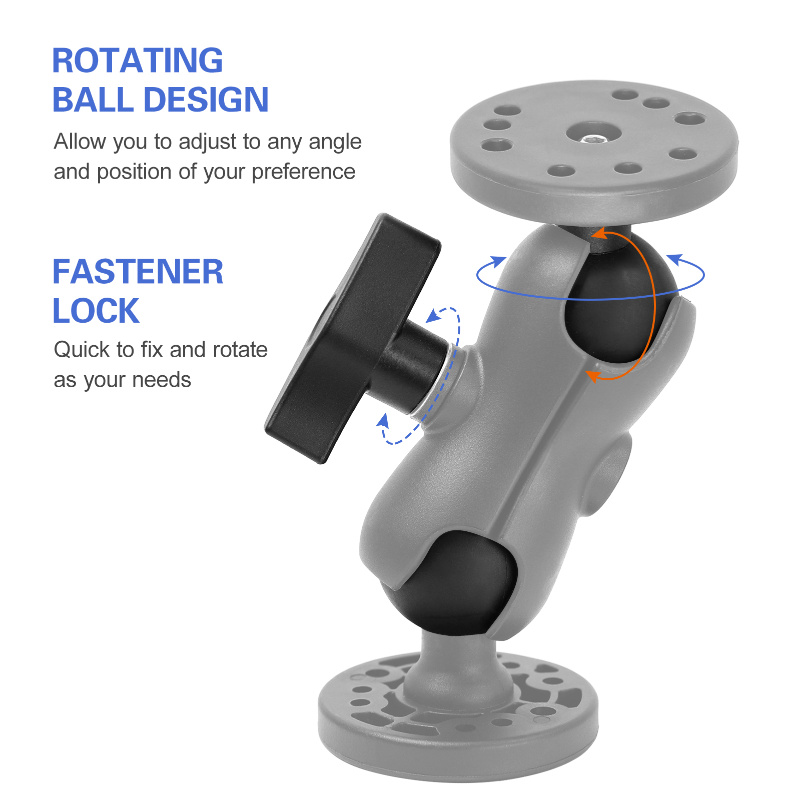 Universal Kayak Holder Fish Finder Mount Boat Rotating Bracket Kayaking Supporter Mounting Plate Depth Sounder Base Mount