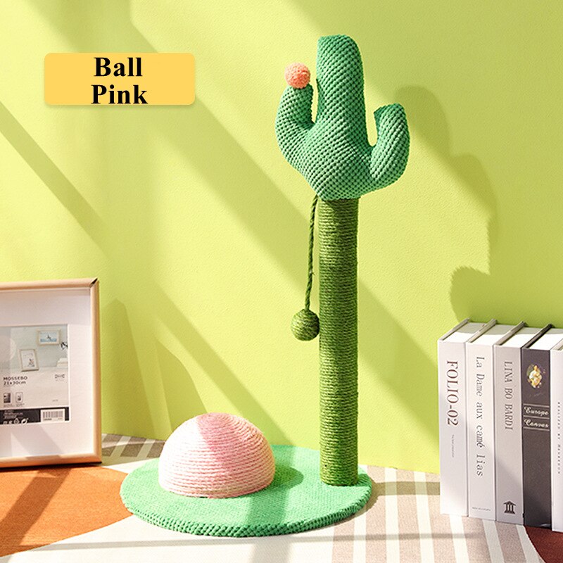 Cactus Kat Krabpaal Met Sisal Touw Kat Scratcher Cactus Voor Katten Scratch Kitten Speelgoed Kat Nest Tree Huis Meubels shelve: Ball Pink