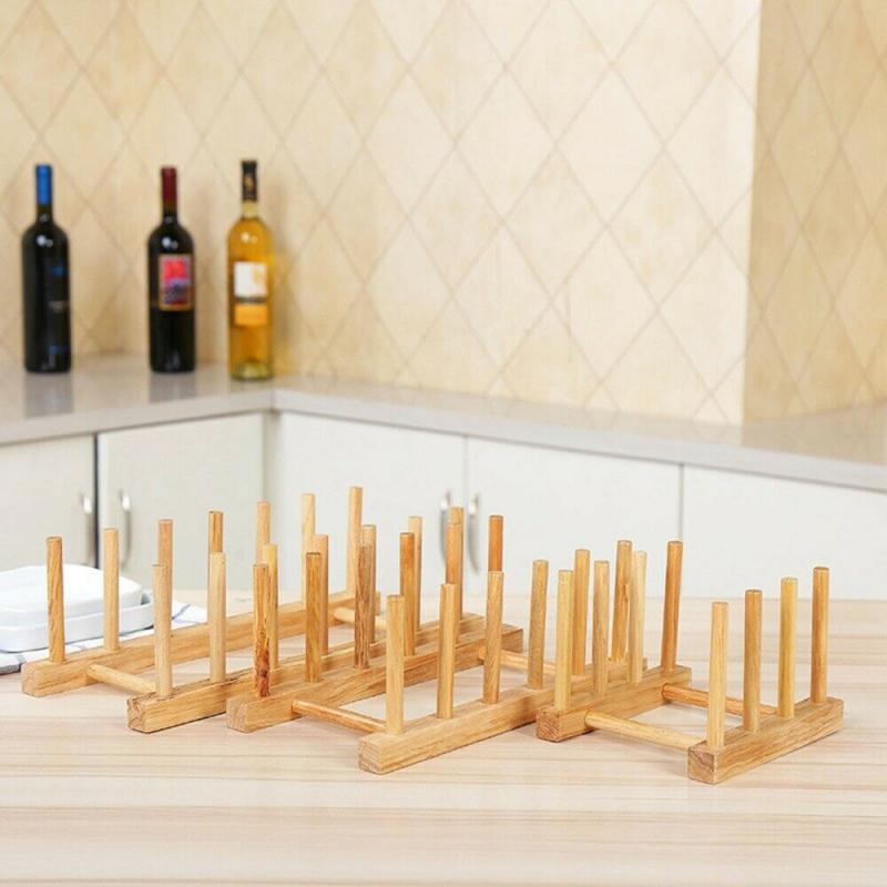 Kitchen Dish Drain Bamboo Rack Multiple Function Storage Organizer Dish Plate Drying Rack Shelf Plate Cups Stand Drainer Holder