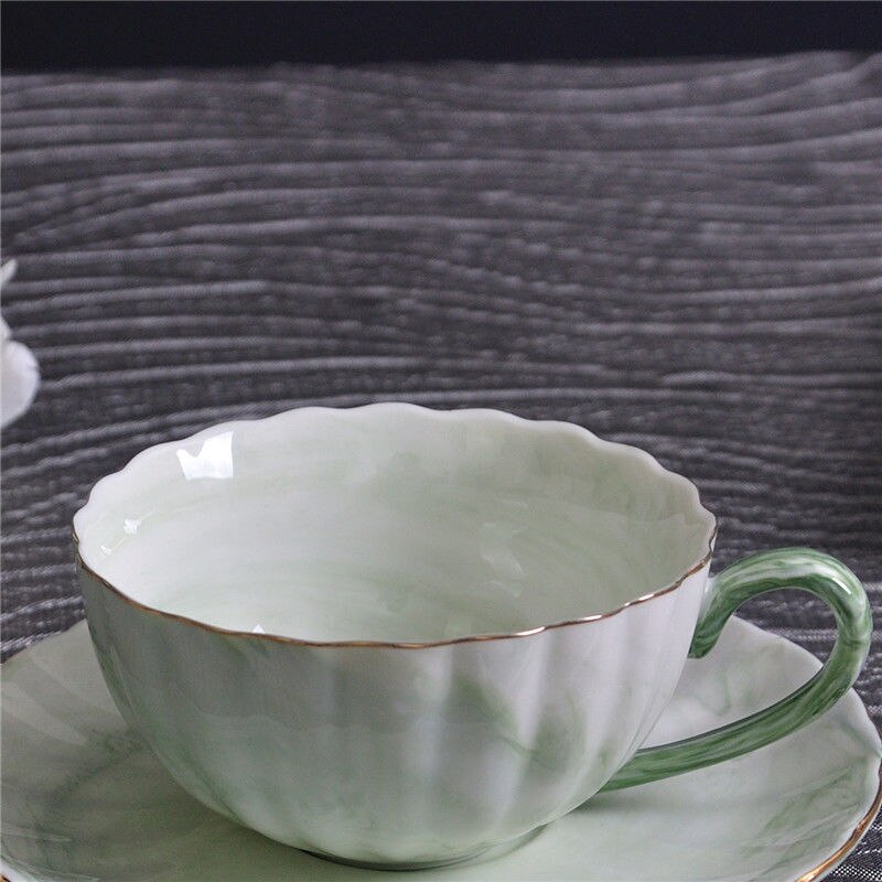 Ceramic Coffee Single Cups And Mugs Nordic Natural Stone Pattern Light Luxury Mug Household Tea Coffe Cup Drinkware: green Single Cup