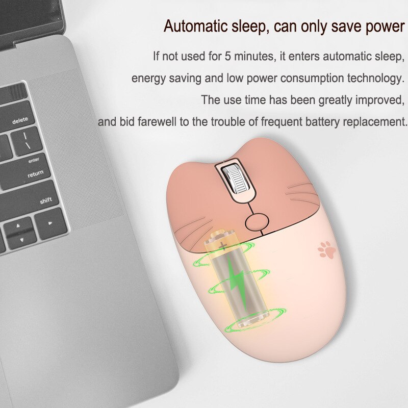 Usb Draadloze Muis Optische Stille Roze Muis 3 Dpi Verstelbare Ergonomische Muizen Spel Kantoor Leuke Mause Voor Laptop