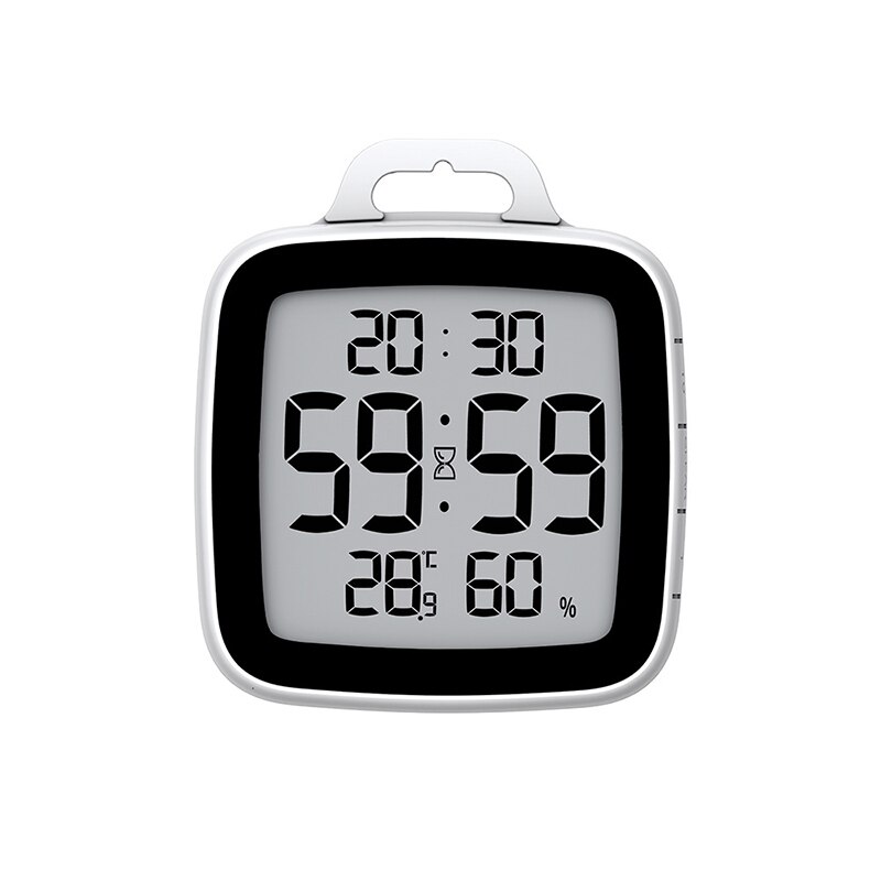 Multifunctional Waterproof Digital Clock LCD Bathroom Wall Clocks Temperature Humidity Countdown Shower Clock Wall Timer Clocks: Black
