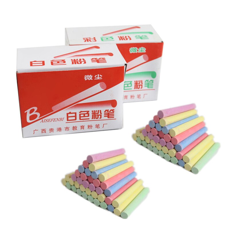 48 stuks gemengde kleuren witte krijtstaafjes verpakking kinderspeelplaats school kunst leren  as99