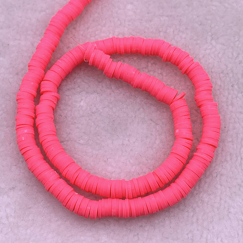 6mm Flat Round Handmade Polymer Clay Beads Spacers Loose Disc Bead for Jewelry Making Findings DIY