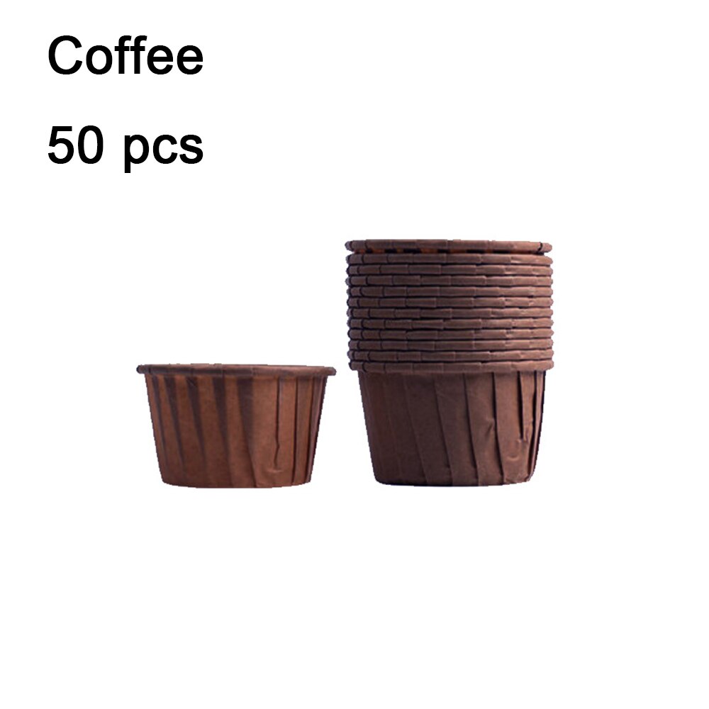 50/100Pcs Muffins Cup Papier Cupcake Wrappers Bakselkoppen Gevallen Muffin Dozen Cake Cup Diy Cake Gereedschappen Keuken bakken Levert: 50Pcs coffee