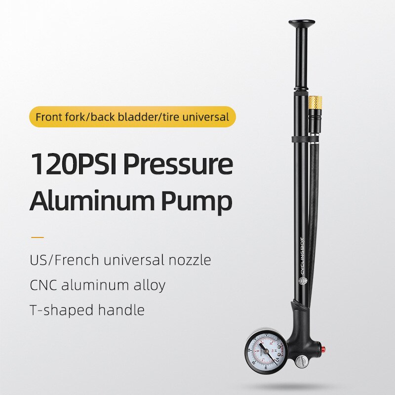 Bicycle Pump MTB Road Bike Shock Absorber Front Fork Pump Cycling Tire Inflator Bicycle Air Pump with Pressure Gauge Hose