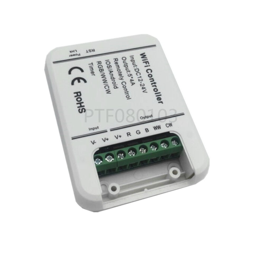 Langaton ios android himmennettävä mini wifi kaukosäädin 5 -kanavainen ohjain  dc 12-24v rgb/rgbw led-nauhavalolamppu lamppu  ld686