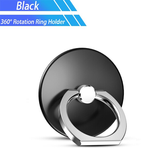Mini 360 Grad Finger Ring Halfter Metall Telefon Stehen Smartphone Halterung für Xiaomi Redmi Hinweis 8 iPhone 7 8 X praktisch: Schwarz Ring