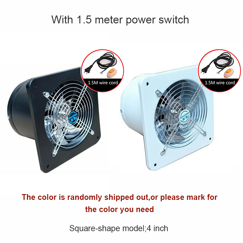 25W 4 Inch Kitchen Bathroom Air Ventilation Blower Exhaustfan 4" Wall Mounted Exhaust Fan Ventilator Extractor Duct Fans 110V