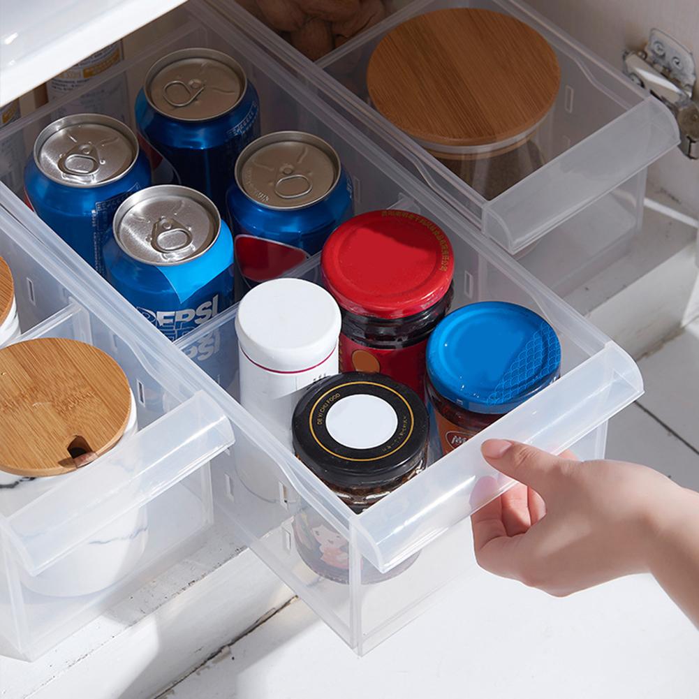 Refrigerator Storage Box Plastic Freezer Food Storage Bins Organizer Pantry Cabinet Transparent Plastic Fresh-keeping Box