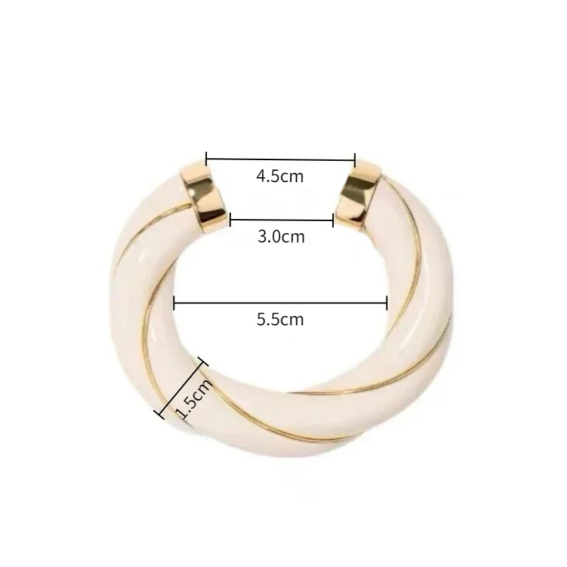 Europa svart hvitt harpiks akryl bredt armbånd kvinner populære festsmykker trendy