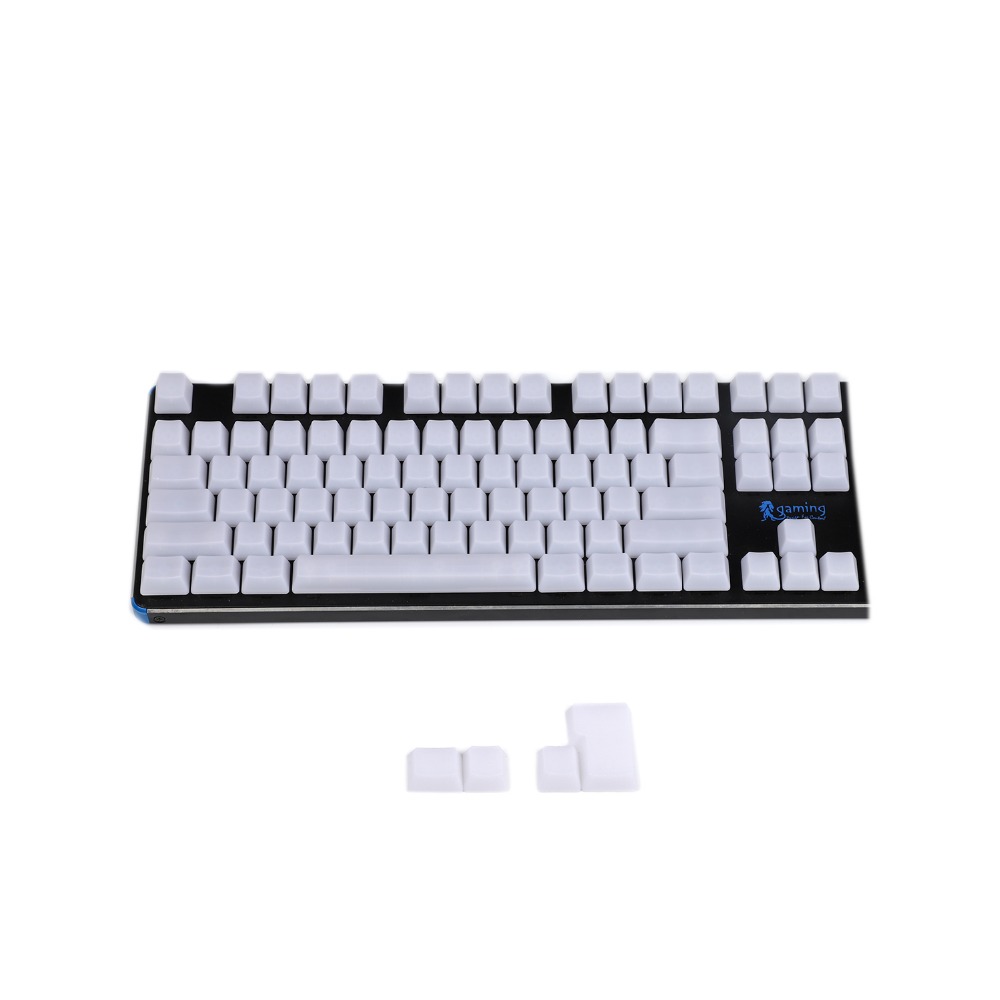 YMDK 1.5mm ABS 108 87 61 ANSI ISO Blank Milk Fog OEM Profile Shine Through Keycap For MX Mechanical Keyboard RGB GK61 Womier 66