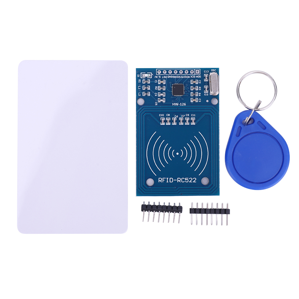 Módulo lector de tarjetas RC522 RF S50, lector de tarjetas RFID en blanco, 13,56 MHz, módulo MF RCS522, llavero para Arduino Raspberry Pi: Blanco
