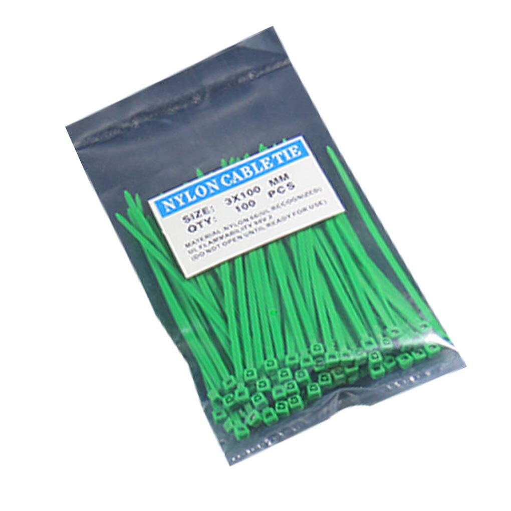 100Pcs/Pack 3*100mm Self-Locking Plastic Nylon Cable Ties Colorful National Standard Reusable Nylon Cable Tie Set