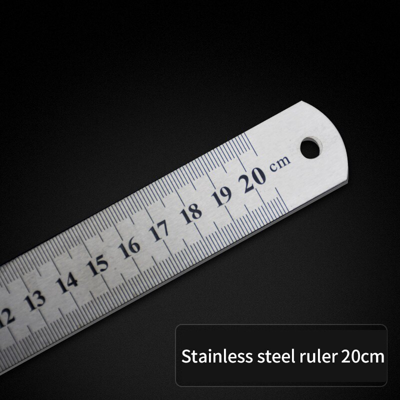 Stainless steel ruler 20 cm thick long steel ruler 15cm30cm40cm50cm sewing engineering ruler student stationery school supplies: 20cm
