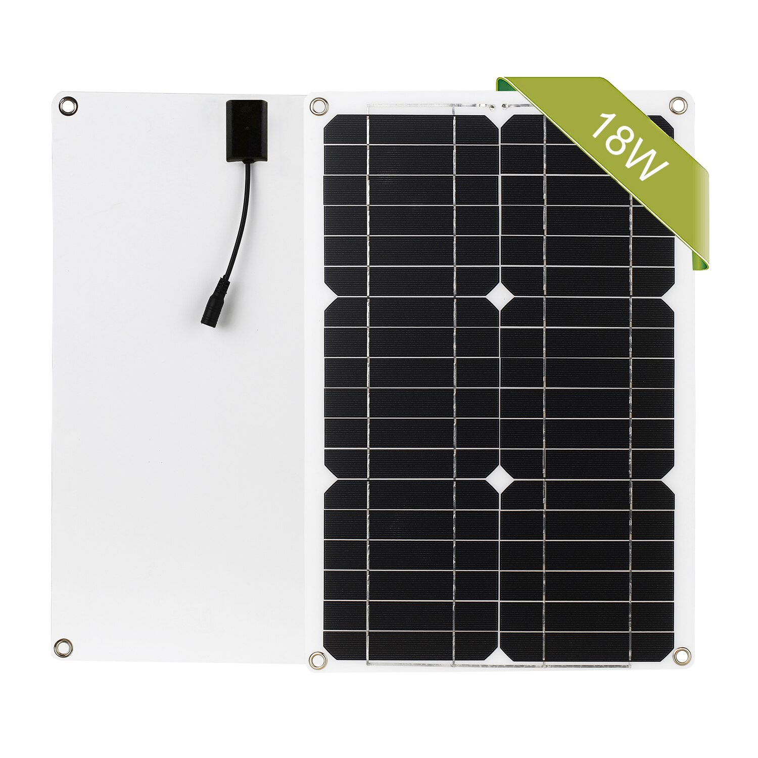 18w 12v solcellepanel-sett av monokrystallinsk modul med solcellekontroll sae tilkoblingskabelsett: Uten kontroller