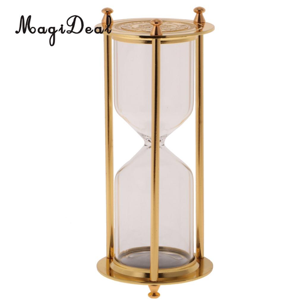 2 Stuks Retro Metalen Lege Zandloper Zandloper Zand Timer Home Office Tabel Decor-Goud &amp; Brons