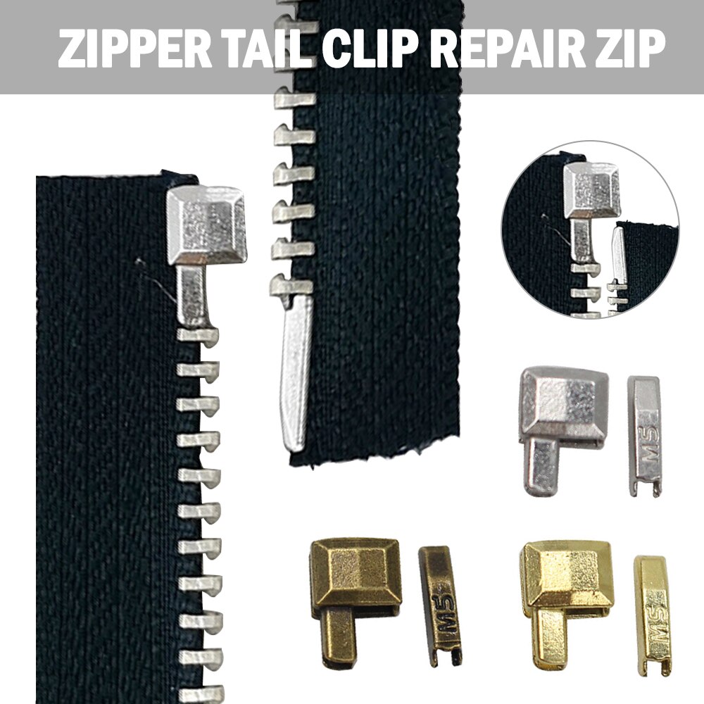 10 Teile/sätze Metall Reparatur Reißverschluss Stopper Offene Ende Reißverschluss NäHenne Stopper Zubehör Reißverschluss M5T9 DIY Für Kleidung