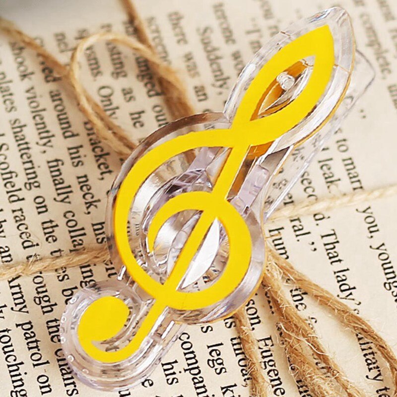 Clips musicales para notas Página de Libro Clips Kawaii, carpeta de papelería, Clip para fotos, notas de billetes, Clip de papel con letras, novedad: YW2