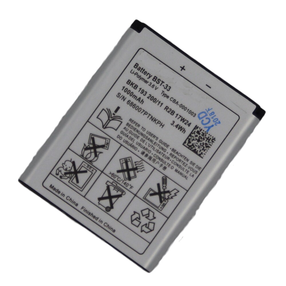 Batterij 950mAh BST-33 Voor Sony Ericsson K800i K810i C702 C903 F305 G900 K550i K630i K660i W100I T700 T715 BST 33