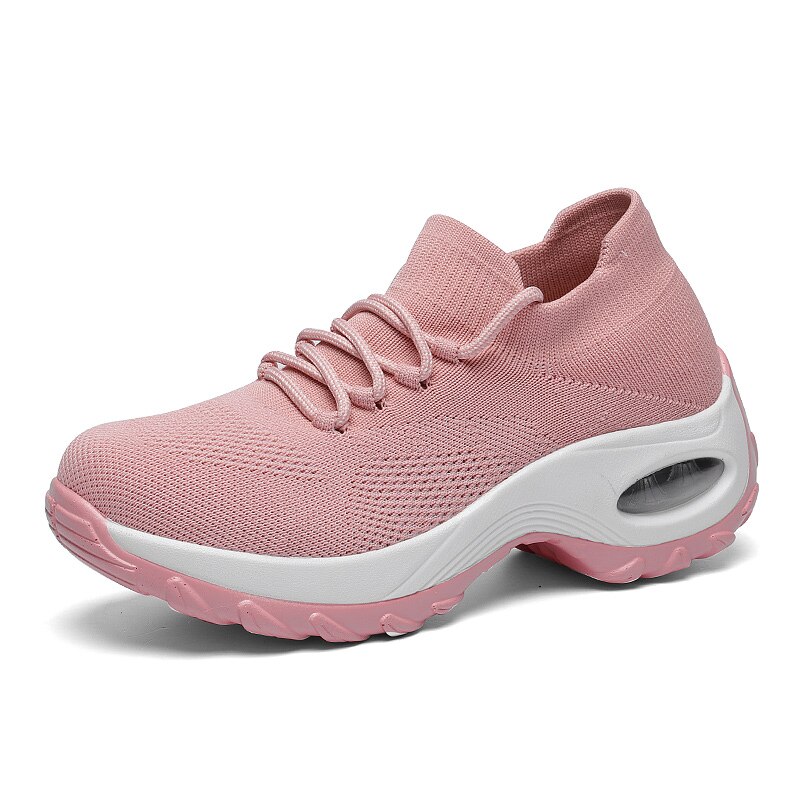 Women Running Sock Shoes Big Size 36-42 Height Increasing Swing Sneakers Soft Platform Jogging Sport Shoes Walking Flat Footwear